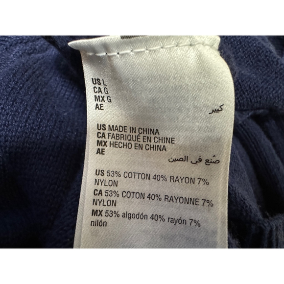 Style & Co‎ | Navy Rainbow Colorful Soft Cotton Hooded Sweatshirt w/ Pocket, L - Picture 6 of 9